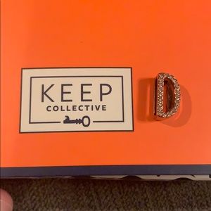 Letter “D” Pave rose gold keep collective charm